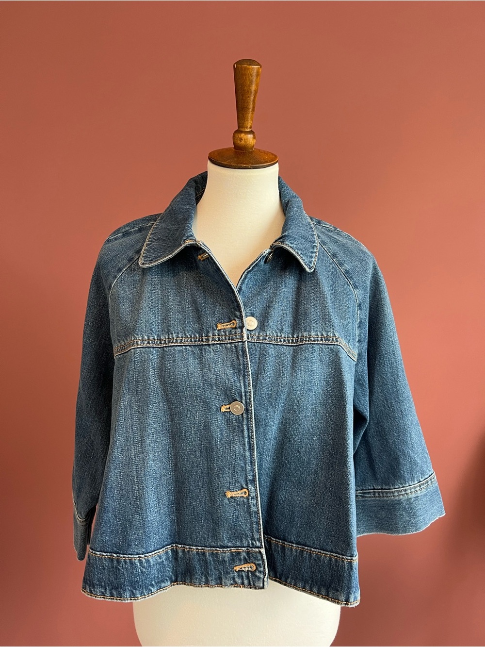 NWT Zara Oversized Cropped Denim Jacket XS